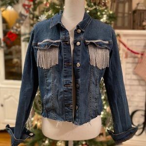 Raw Him Rhinestone Denim Jacket - L